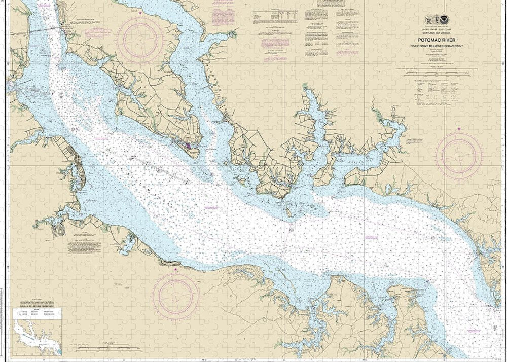 Nautical Chart-12286 Potomac River Piney Point-lower Cedar Point - Puzzle