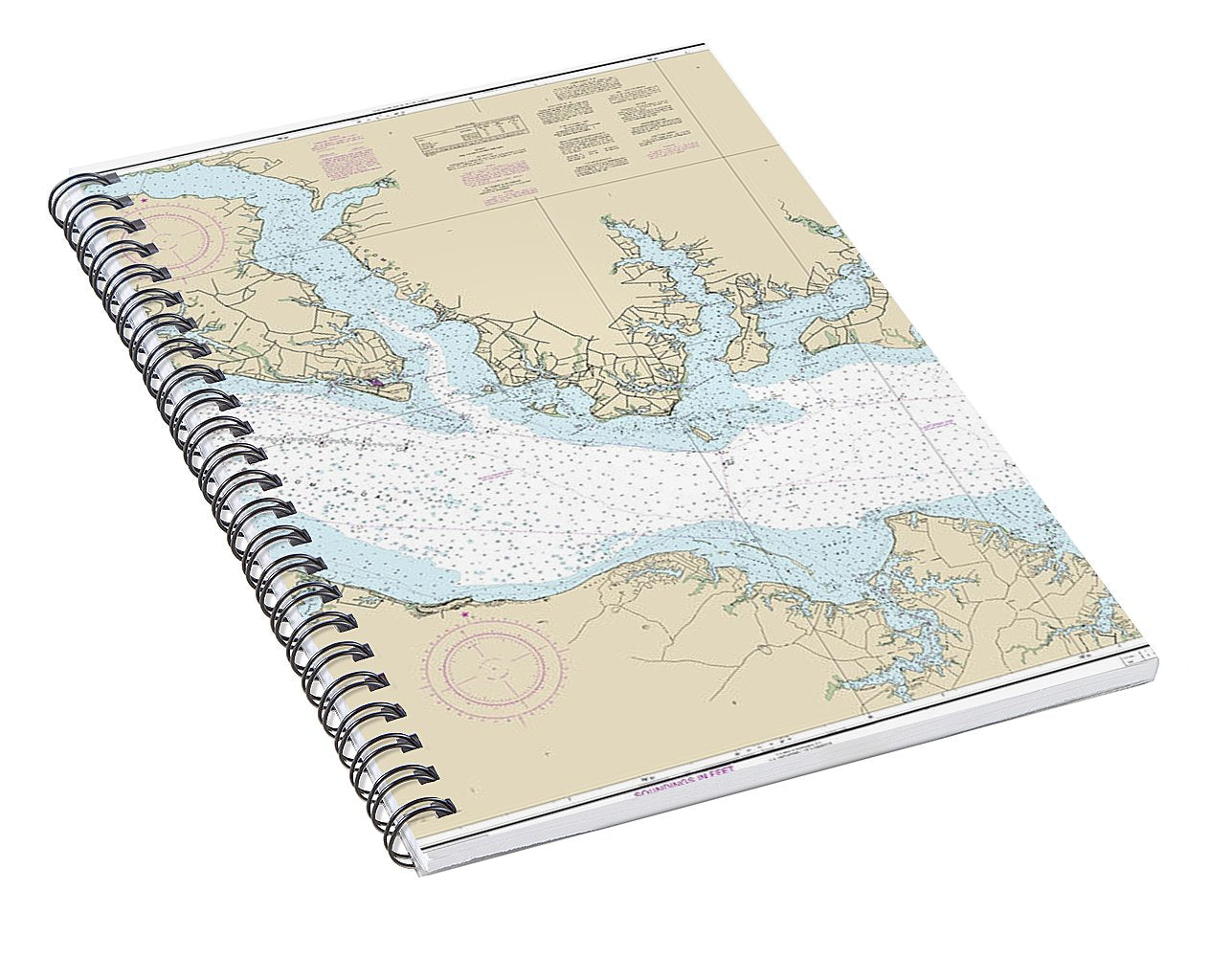 Nautical Chart-12286 Potomac River Piney Point-lower Cedar Point - Spiral Notebook