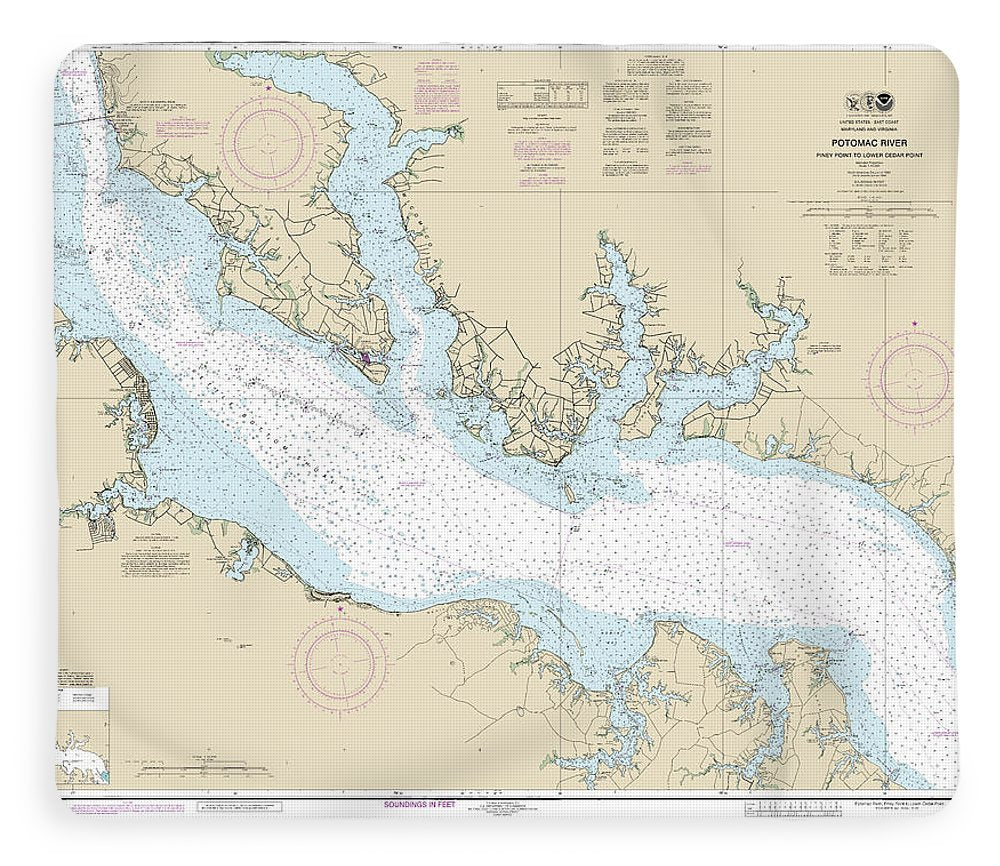 Nautical Chart-12286 Potomac River Piney Point-lower Cedar Point - Blanket