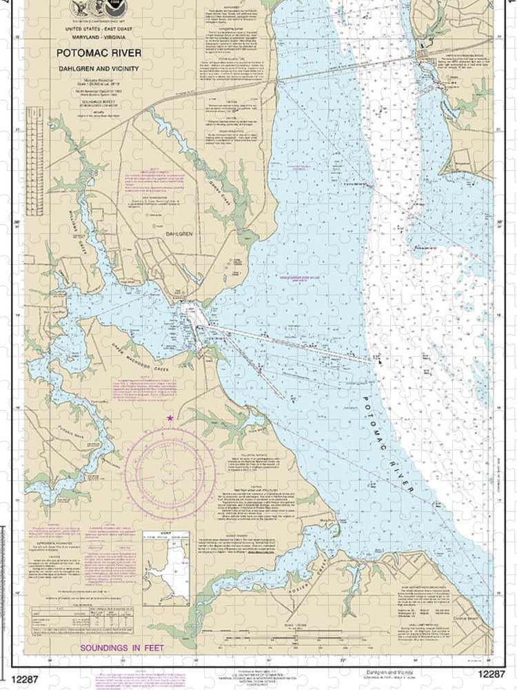 Nautical Chart 12287 Potomac River Dahlgren Vicinity Puzzle | SeaKoast