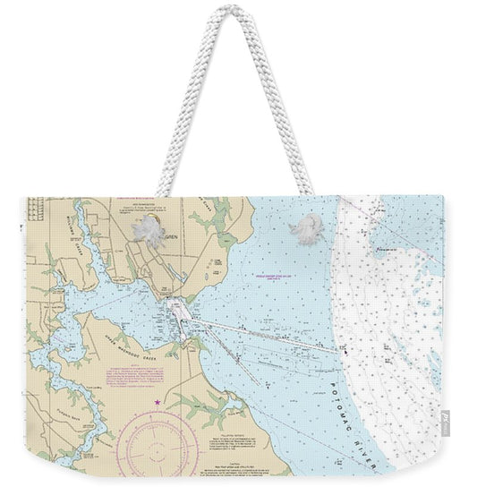 Nautical Chart-12287 Potomac River Dahlgren-vicinity - Weekender Tote Bag