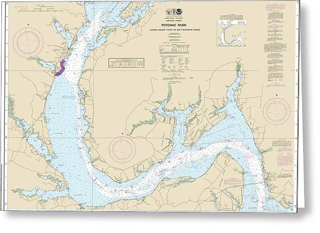 Nautical Chart-12288 Potomac River Lower Cedar Point-mattawoman Creek - Greeting Card