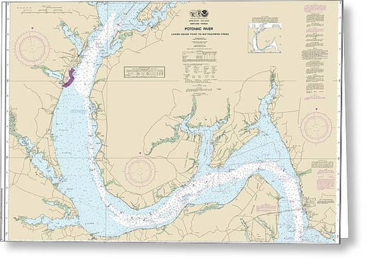 Nautical Chart-12288 Potomac River Lower Cedar Point-mattawoman Creek - Greeting Card