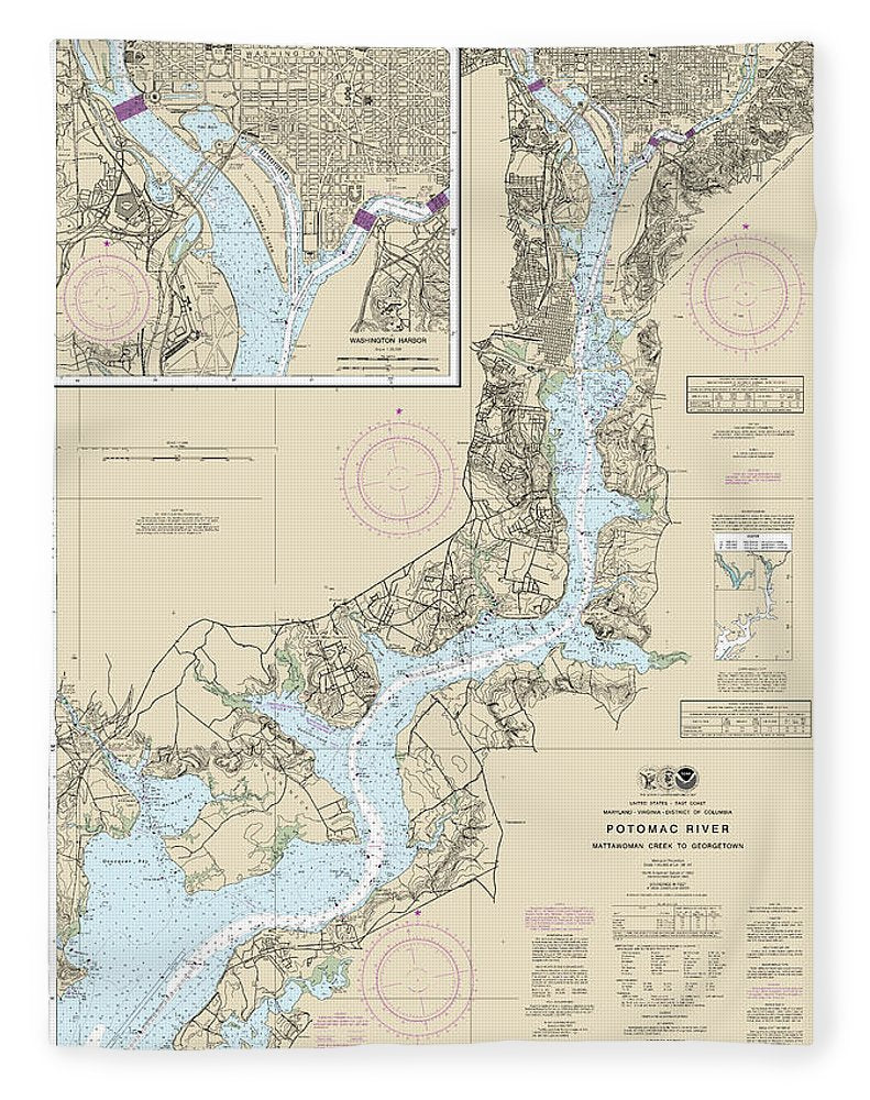 Nautical Chart-12289 Potomac River Mattawoman Creek-georgetown, Washington Harbor - Blanket