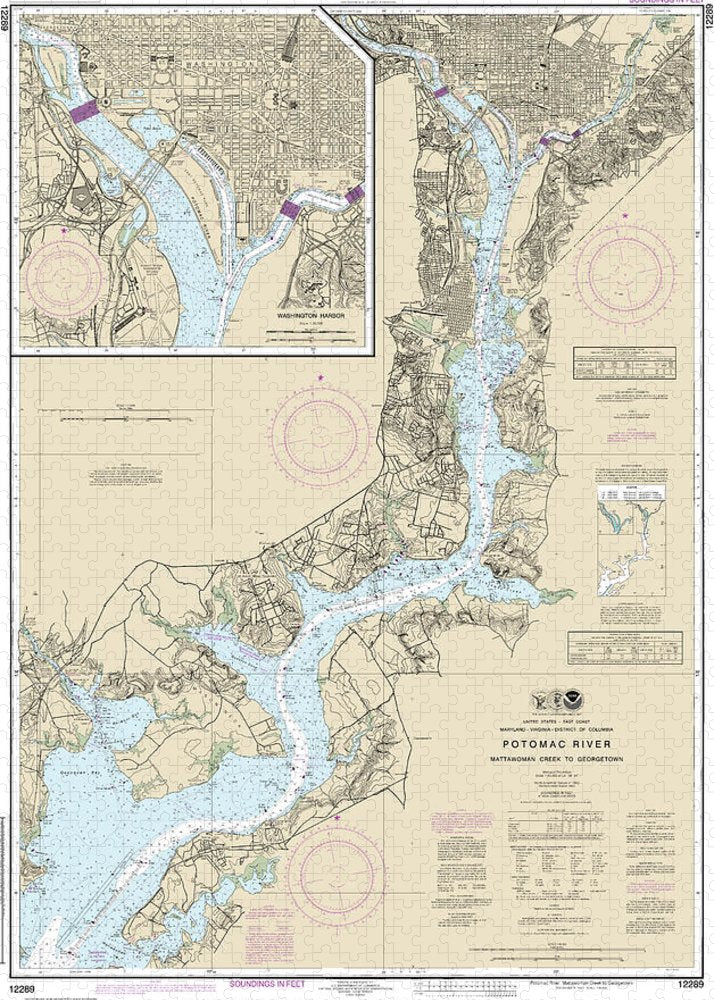 Nautical Chart-12289 Potomac River Mattawoman Creek-georgetown, Washington Harbor - Puzzle