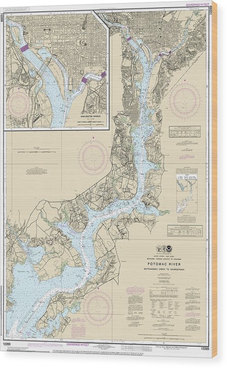 Nautical Chart-12289 Potomac River Mattawoman Creek-Georgetown, Washington Harbor Wood Print