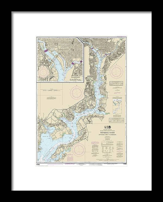 A beuatiful Framed Print of the Nautical Chart-12289 Potomac River Mattawoman Creek-Georgetown, Washington Harbor by SeaKoast