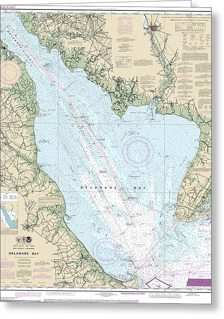 Nautical Chart-12304 Delaware Bay - Greeting Card