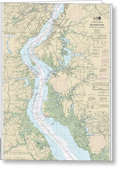 Nautical Chart-12311 Delaware River Smyrna River-wilmington - Greeting Card