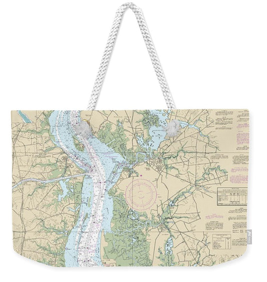 Nautical Chart-12311 Delaware River Smyrna River-wilmington - Weekender Tote Bag