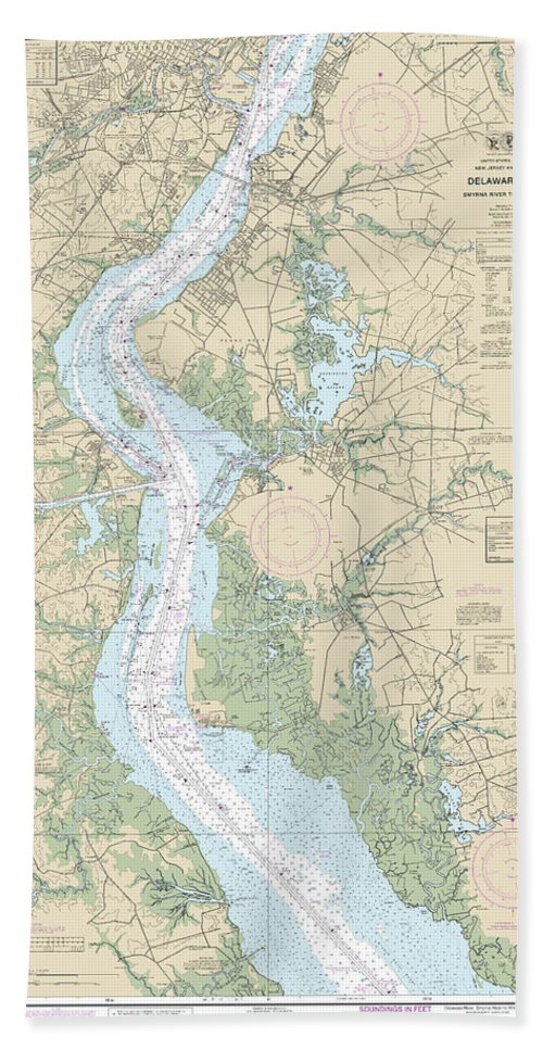 Nautical Chart 12311 Delaware River Smyrna River Wilmington Bath Towel