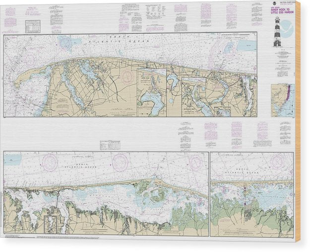 Nautical Chart-12324 Intracoastal Waterway Sandy Hook-Little Egg Harbor Wood Print