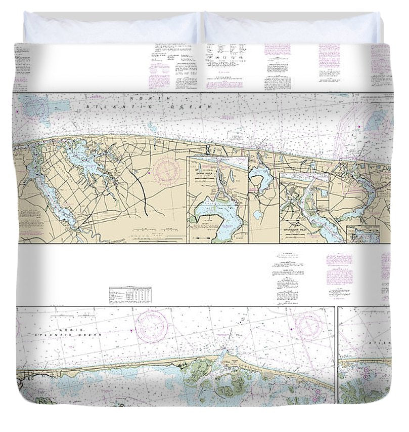 Nautical Chart 12324 Intracoastal Waterway Sandy Hook Little Egg Harbor Duvet Cover
