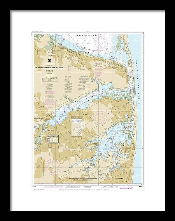Nautical Chart-12325 Navesink-shrewsbury Rivers - Framed Print