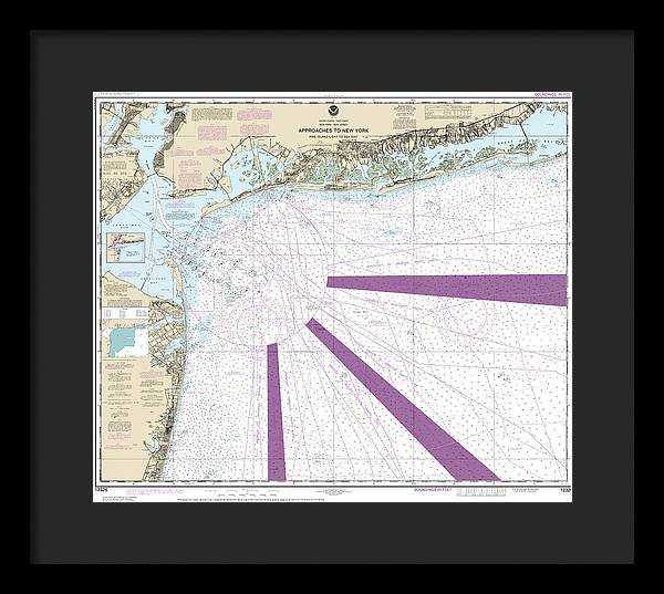 Nautical Chart-12326 Approaches-new York Fire Lsland Light-sea Girt - Framed Print