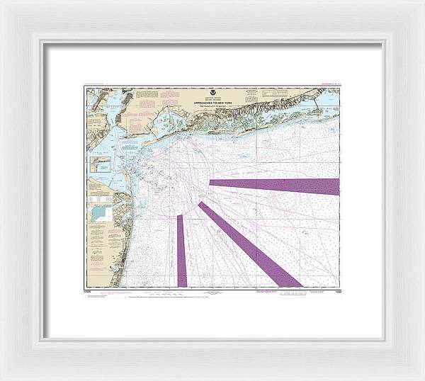 Nautical Chart-12326 Approaches-new York Fire Lsland Light-sea Girt - Framed Print