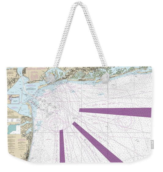Nautical Chart-12326 Approaches-new York Fire Lsland Light-sea Girt - Weekender Tote Bag