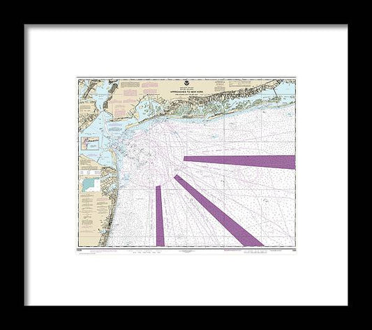A beuatiful Framed Print of the Nautical Chart-12326 Approaches-New York Fire Lsland Light-Sea Girt by SeaKoast