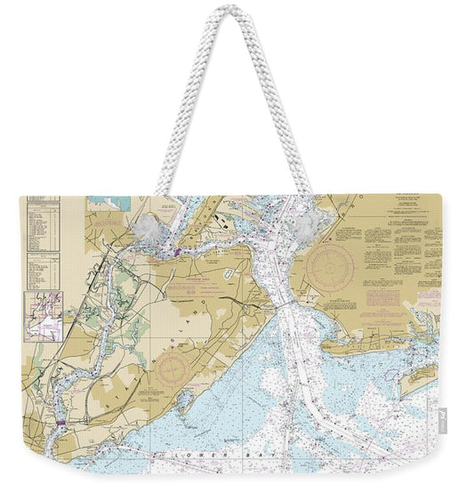 Nautical Chart-12327 New York Harbor - Weekender Tote Bag