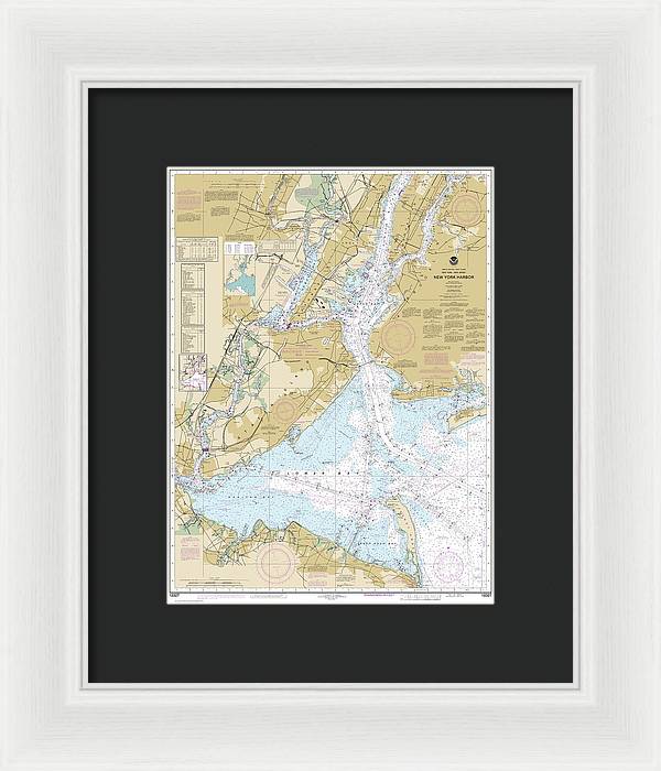 Nautical Chart-12327 New York Harbor - Framed Print