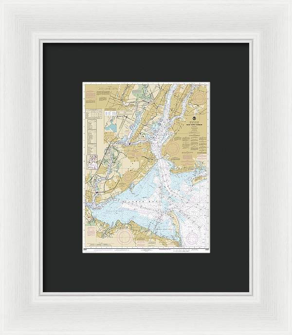 Nautical Chart-12327 New York Harbor - Framed Print