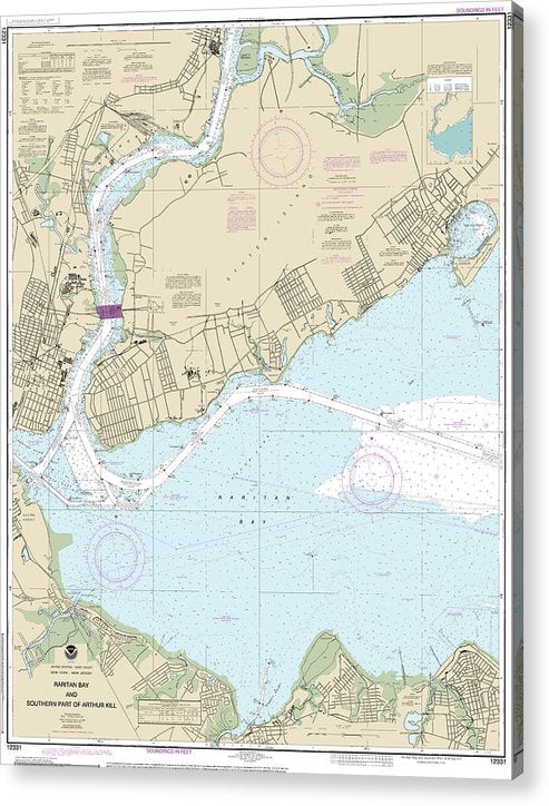 Nautical Chart-12331 Raritan Bay-Southern Part-Arthur Kill  Acrylic Print