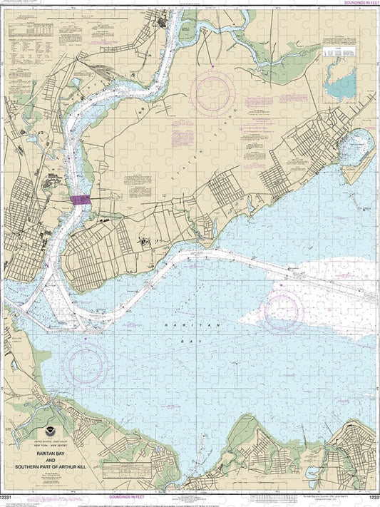 Nautical Chart 12331 Raritan Bay Southern Part Arthur Kill Puzzle