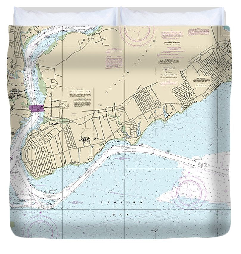 Nautical Chart 12331 Raritan Bay Southern Part Arthur Kill Duvet Cover