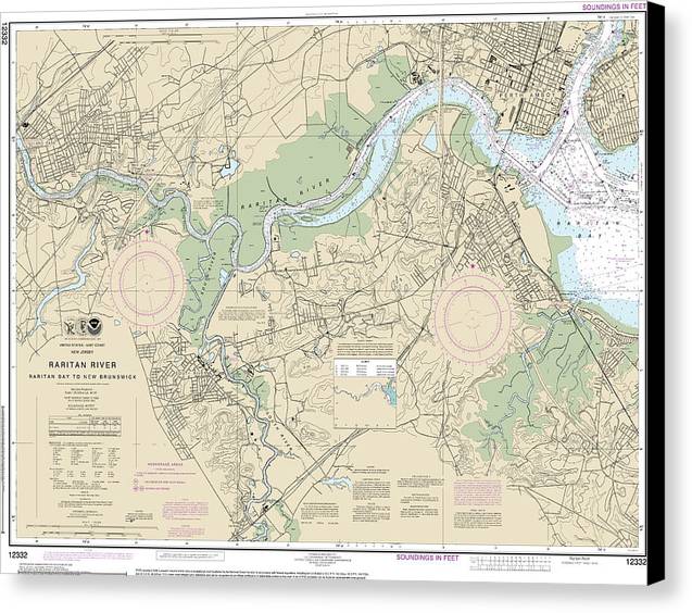 Nautical Chart-12332 Raritan River Raritan Bay-new Brunswick - Canvas Print