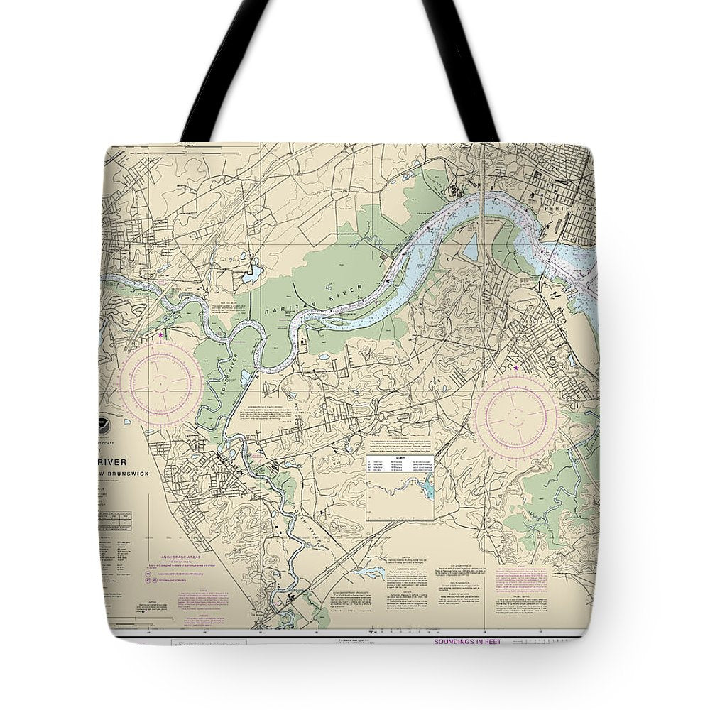 Nautical Chart-12332 Raritan River Raritan Bay-new Brunswick - Tote Bag