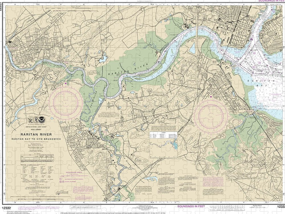 Nautical Chart 12332 Raritan River Raritan Bay New Brunswick Puzzle