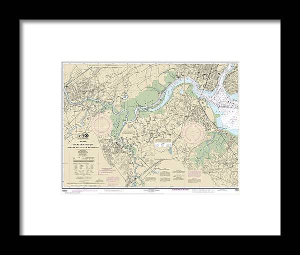 Nautical Chart-12332 Raritan River Raritan Bay-new Brunswick - Framed Print