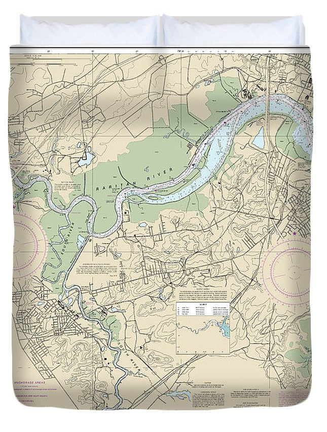 Nautical Chart-12332 Raritan River Raritan Bay-new Brunswick - Duvet Cover