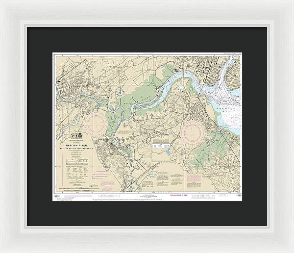 Nautical Chart-12332 Raritan River Raritan Bay-new Brunswick - Framed Print