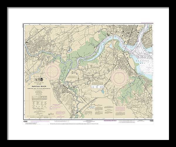 Nautical Chart-12332 Raritan River Raritan Bay-new Brunswick - Framed Print