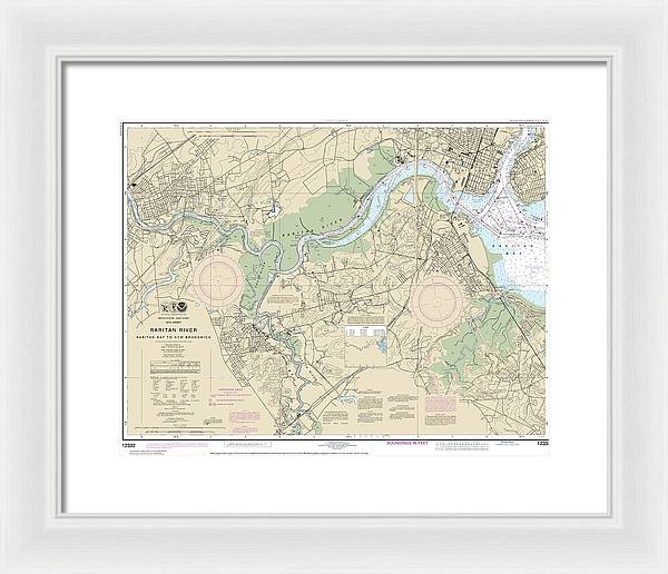 Nautical Chart-12332 Raritan River Raritan Bay-new Brunswick - Framed Print