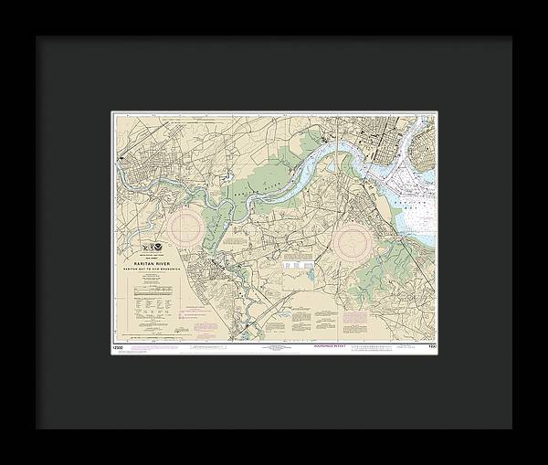 Nautical Chart-12332 Raritan River Raritan Bay-new Brunswick - Framed Print