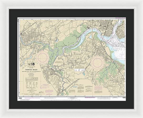 Nautical Chart-12332 Raritan River Raritan Bay-new Brunswick - Framed Print