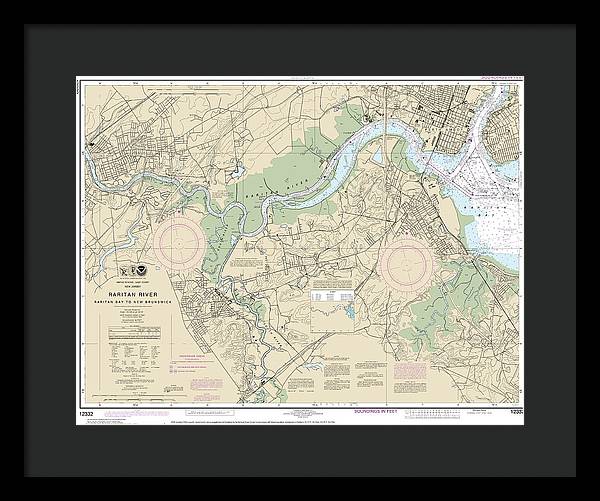 Nautical Chart-12332 Raritan River Raritan Bay-new Brunswick - Framed Print