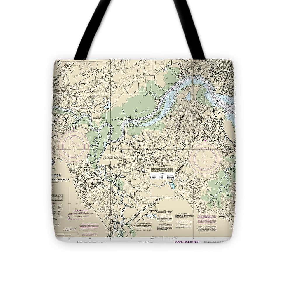 Nautical Chart-12332 Raritan River Raritan Bay-new Brunswick - Tote Bag