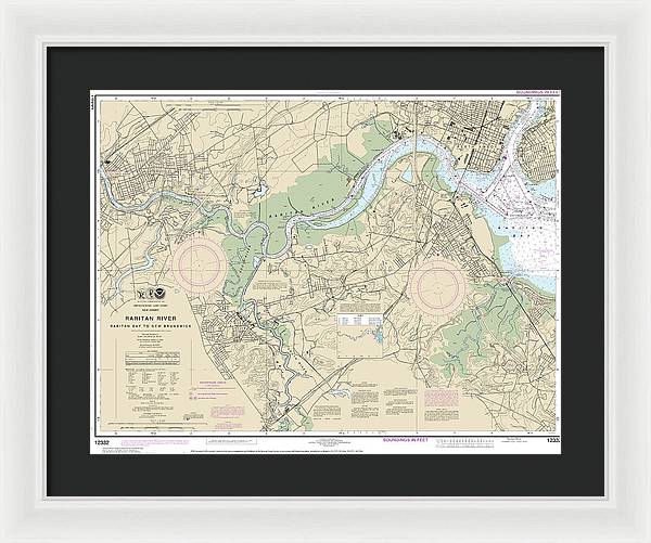 Nautical Chart-12332 Raritan River Raritan Bay-new Brunswick - Framed Print