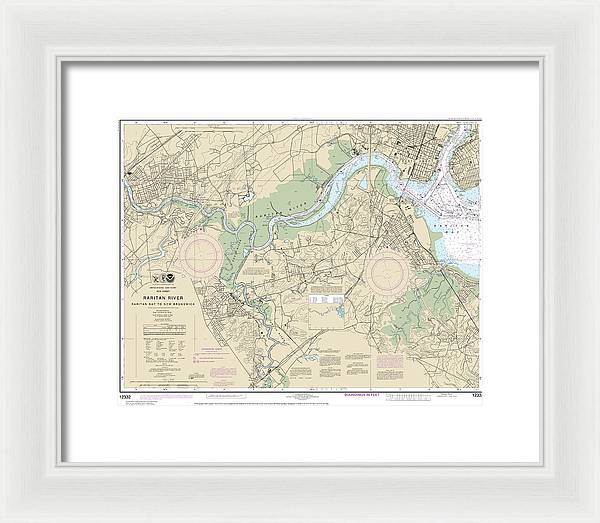 Nautical Chart-12332 Raritan River Raritan Bay-new Brunswick - Framed Print