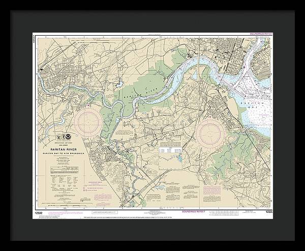 Nautical Chart-12332 Raritan River Raritan Bay-new Brunswick - Framed Print