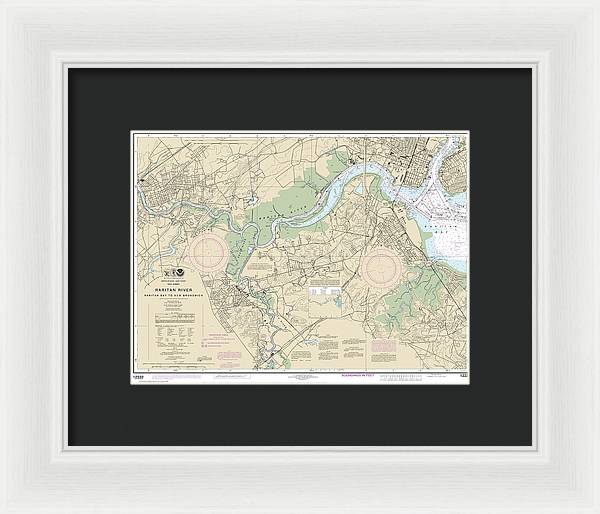 Nautical Chart-12332 Raritan River Raritan Bay-new Brunswick - Framed Print