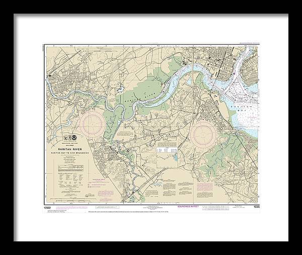 Nautical Chart-12332 Raritan River Raritan Bay-new Brunswick - Framed Print