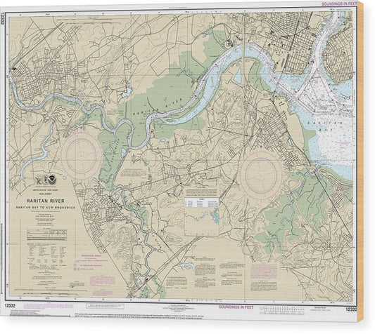 Nautical Chart-12332 Raritan River Raritan Bay-New Brunswick Wood Print