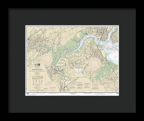 Nautical Chart-12332 Raritan River Raritan Bay-new Brunswick - Framed Print