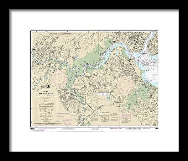 Nautical Chart-12332 Raritan River Raritan Bay-new Brunswick - Framed Print