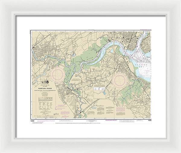 Nautical Chart-12332 Raritan River Raritan Bay-new Brunswick - Framed Print