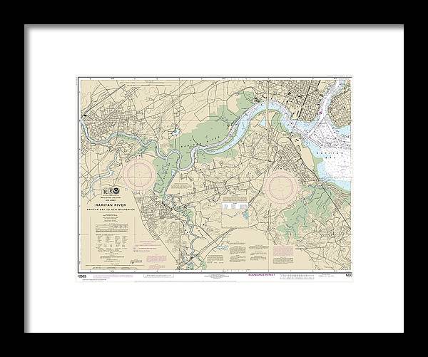 Nautical Chart-12332 Raritan River Raritan Bay-new Brunswick - Framed Print